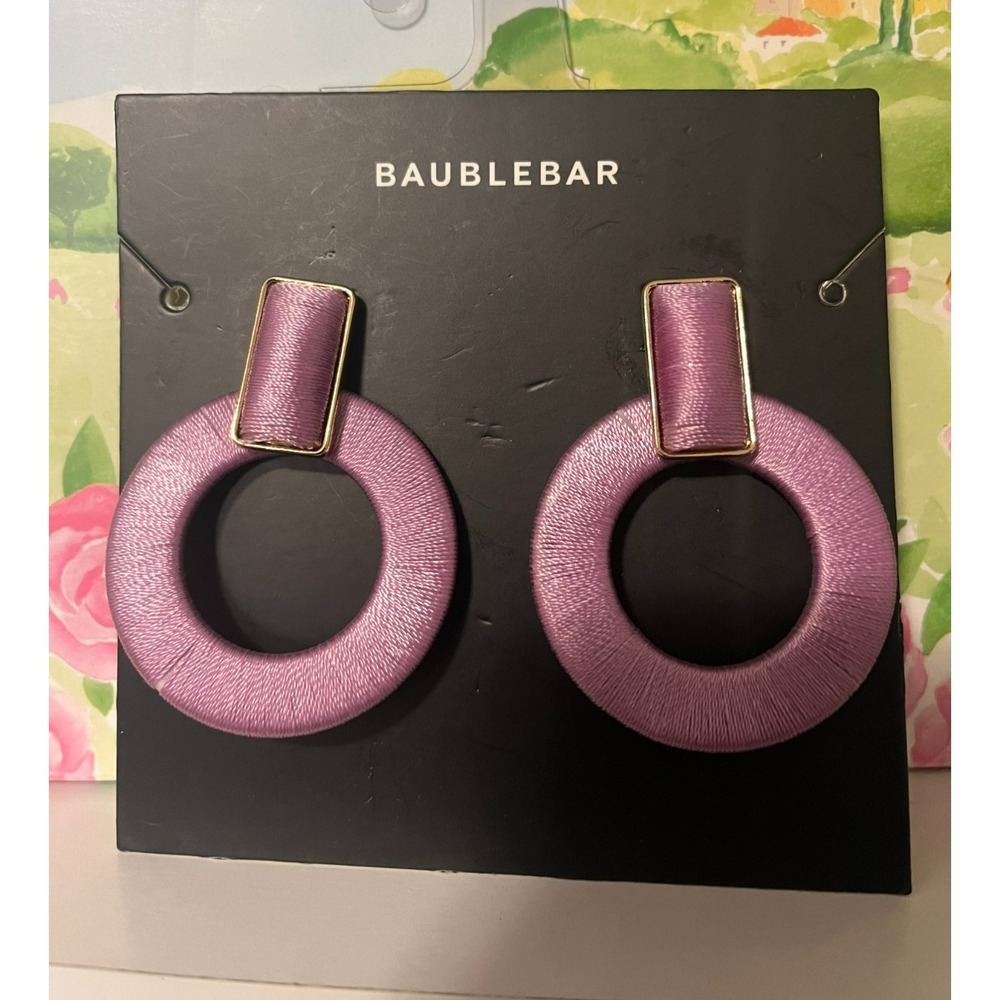 Baublebar  Oval Hoop Purple Earrings - NEW WITH TAG